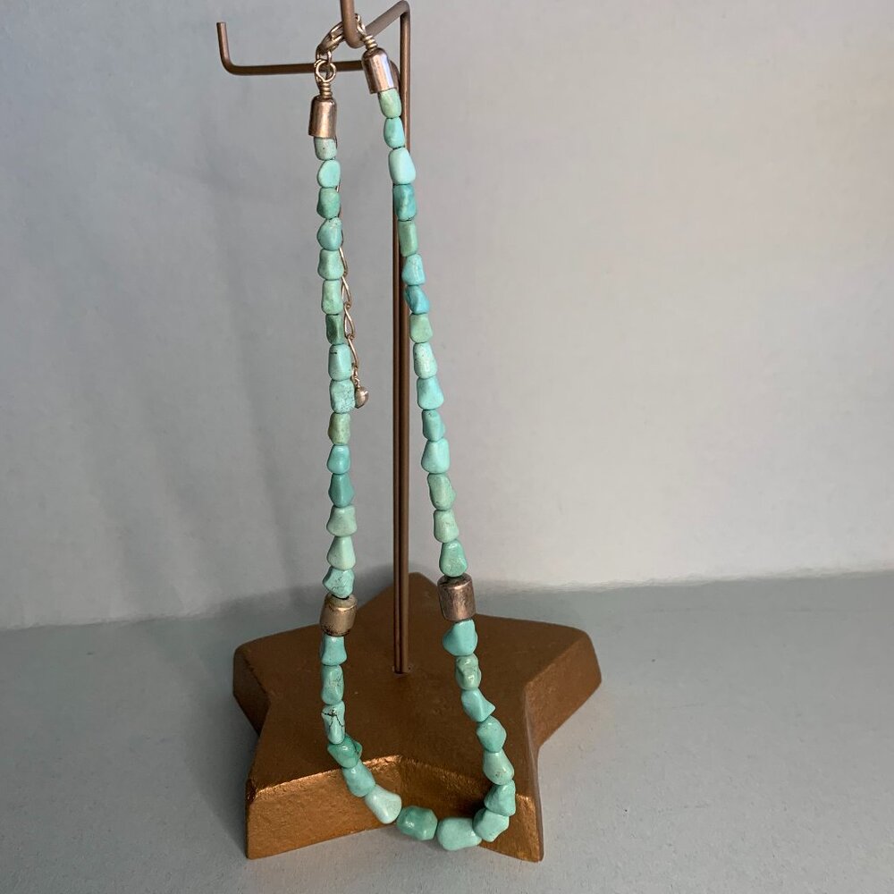 Genuine turquoise / sterling silver necklace